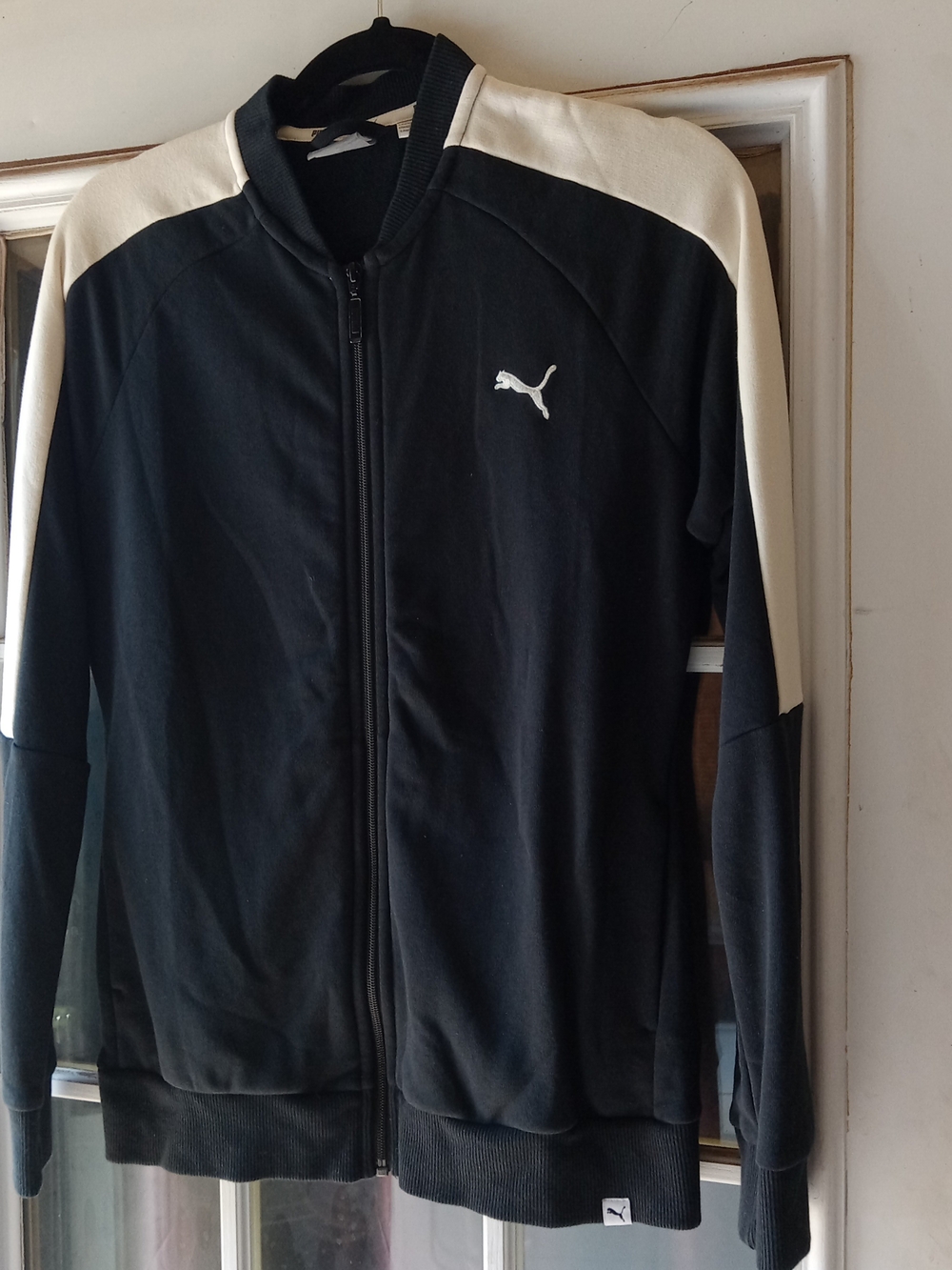 Puma Black and White Bomber-Style Track Jacket